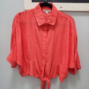 BNWOT Coral Dolman Cropped Blouse.